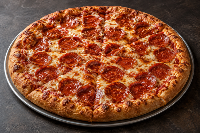 Large 16 Inch Pepperoni And Cheese Pizza.