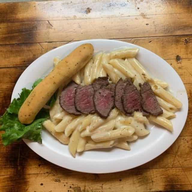Blackened Beef Alfredo.